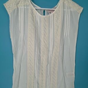 Chic Cream Lace Women's Blouse